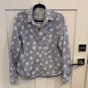 Frank & Eileen Striped Floral Button-Up